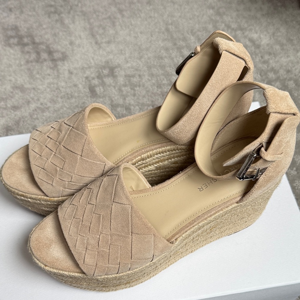 Marc Fisher Women's Beige Wedge Sandals